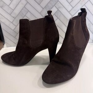 Boden Chocolate Suede Heeled Boots